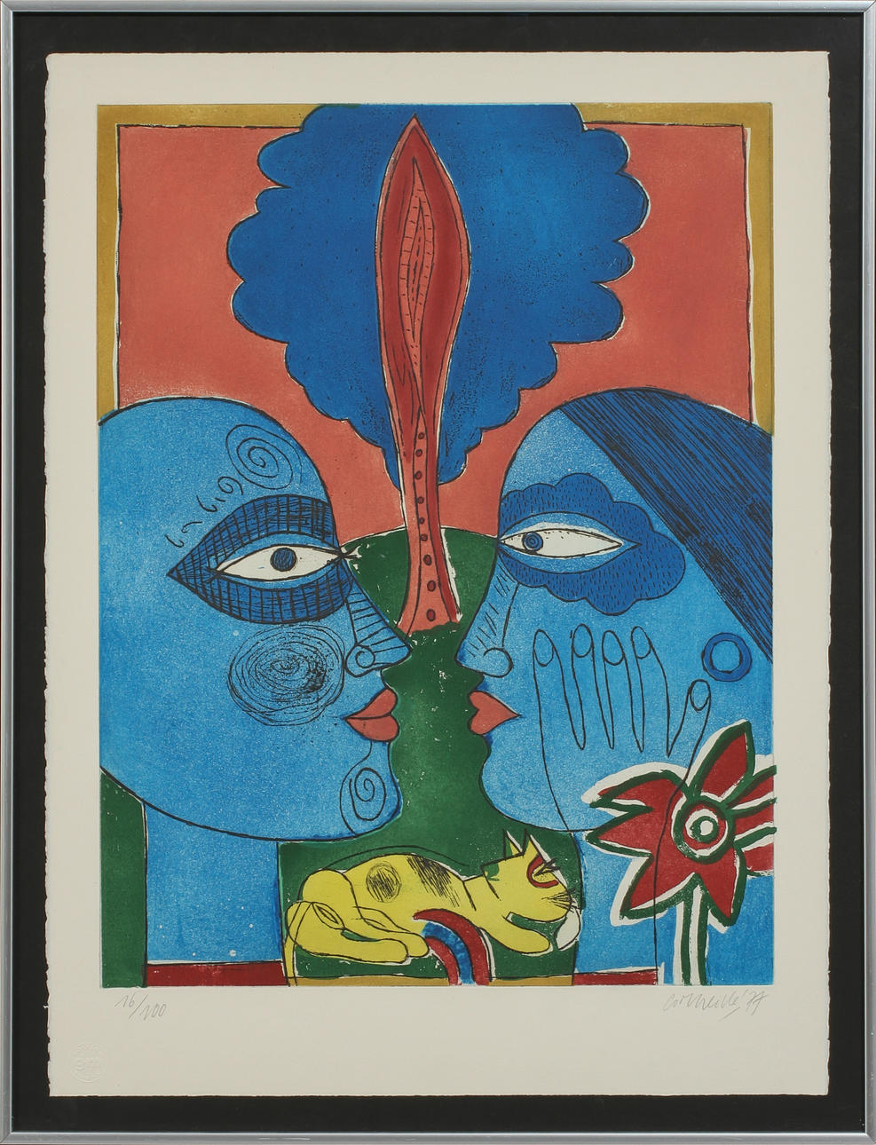 CORNEILLE (CORNELIS G VAN BEVERLOO). Figurkomposition, sign '77 o numr 16/100.