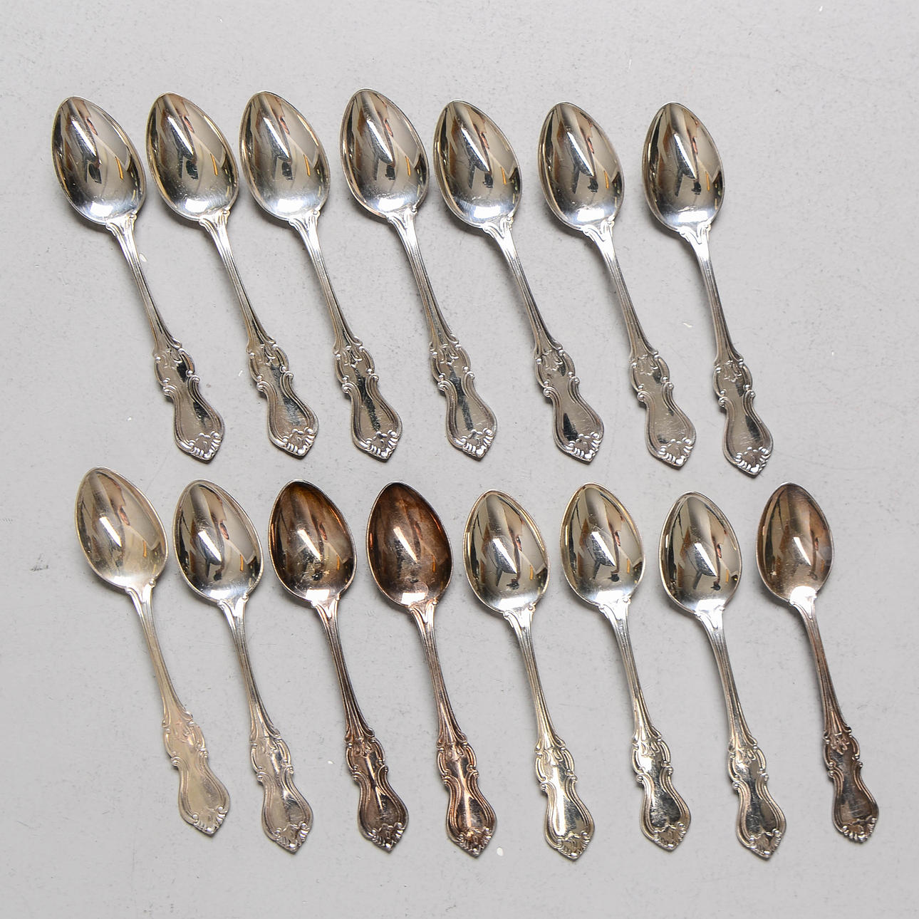 TESKEFULDE, 15 stk, sølv, model Olga, CGH.