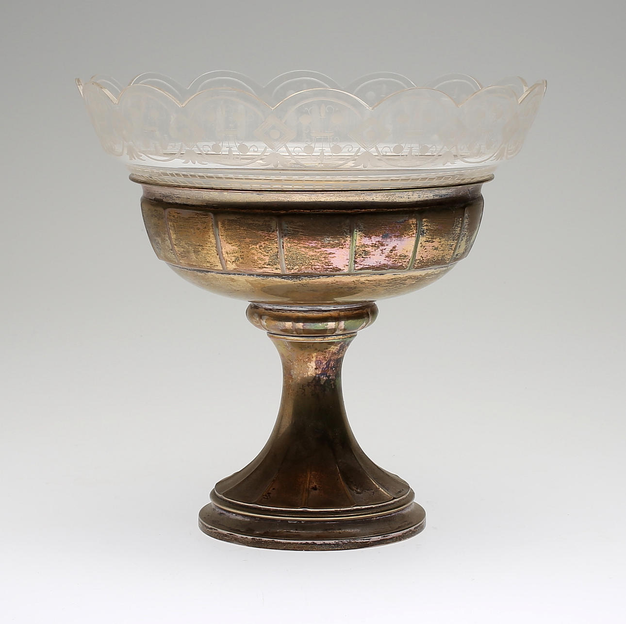 UPPSATSSKÅL PÅ FOT, silver, GAB, omkring år 1900.