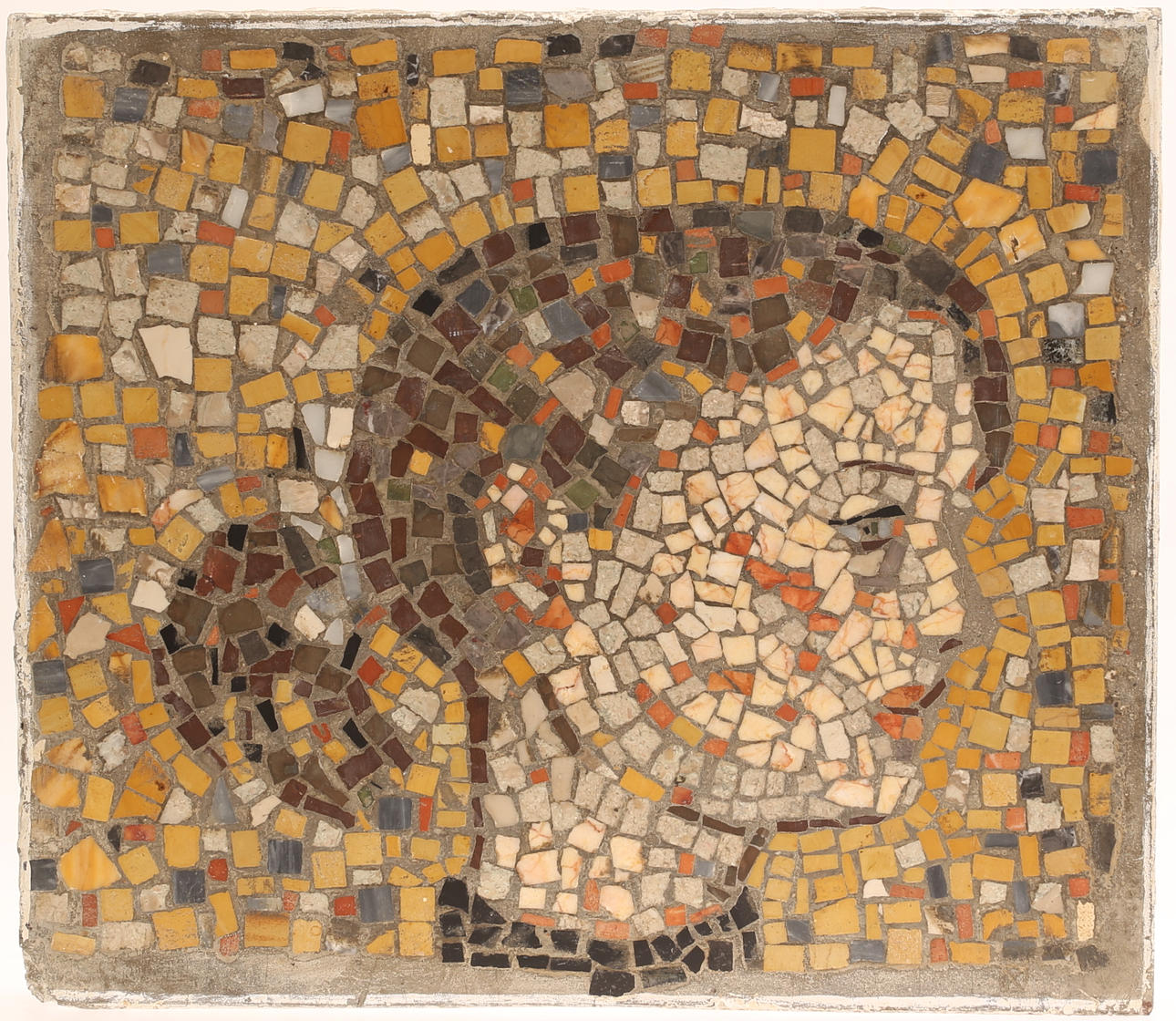 Mosaiikkipaneeli, monogrammi signeerattu.