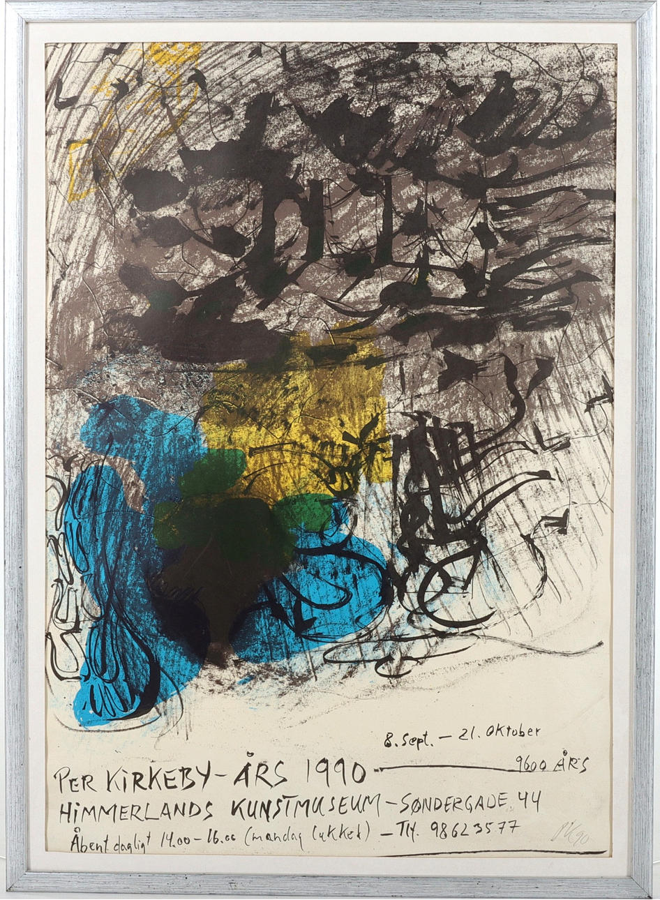 PER KIRKEBY. 1938-2018. Lithograph in colours, exhibition poster