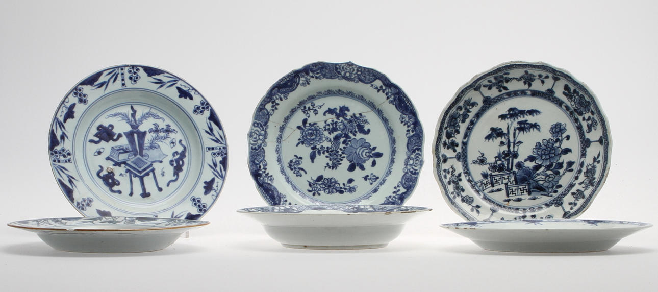 TALLRIKAR, 6 st, porslin, Kina, 1700/1800-tal.