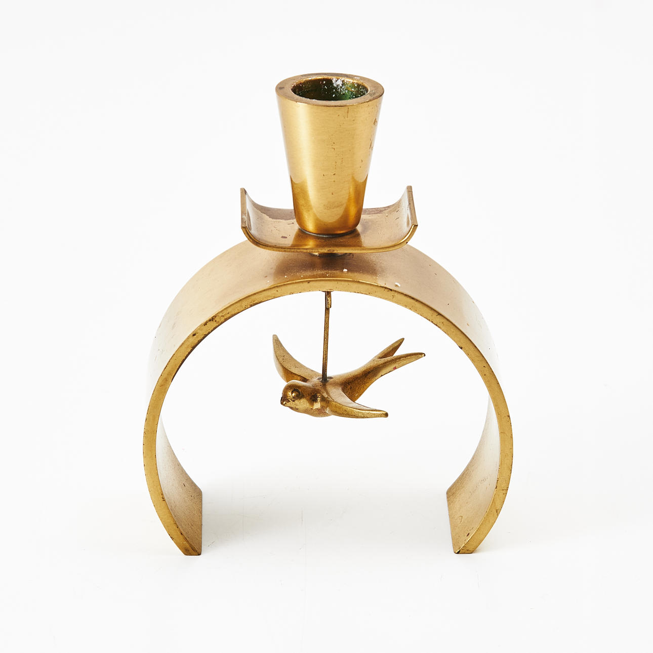 CARL-EINAR BORGSTRÖM. Kerzenständer, Ystad Metal, Messing, Pendeldekor.