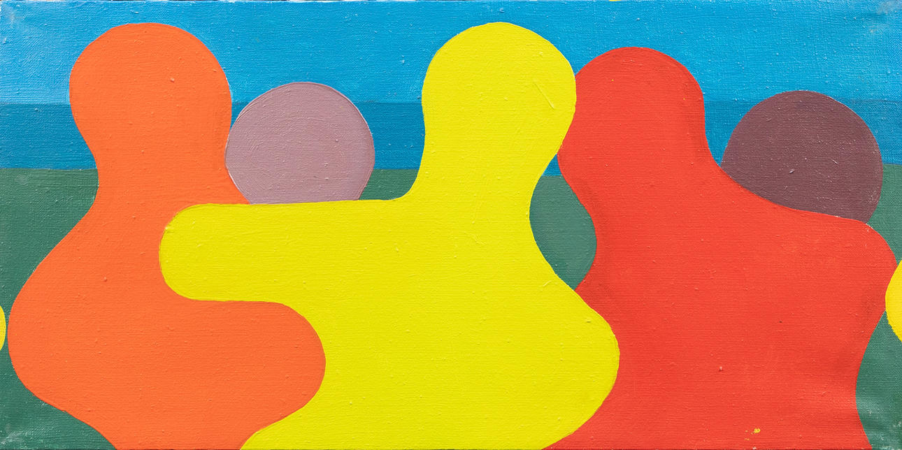 PER ANSNER. Composición, óleo sobre lienzo, verso firmado.