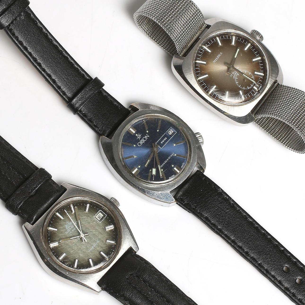 ARMBANDSUR, 3 st. manuella, bl.a. Orion och Leijona. 1960/70-tal.