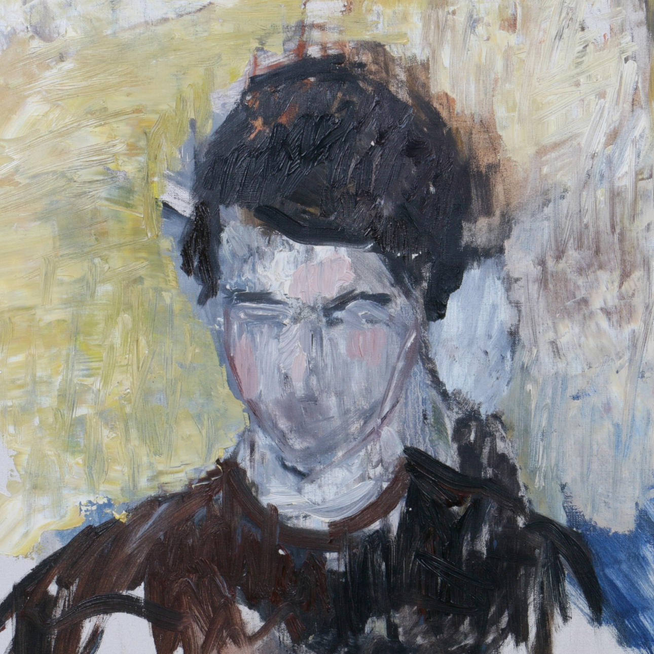 CLAES LINDHOLM. Olja på duk, porträtt, monogramsignerad.