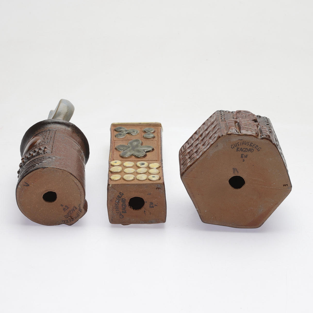 BERTIL VALLIEN. sculpture, 3 pieces, stoneware, “Bagdad