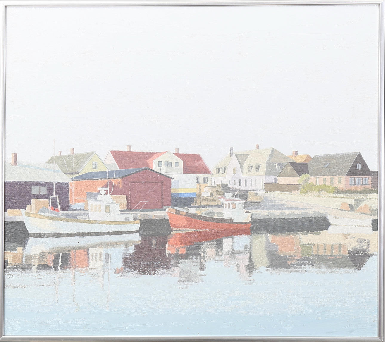 SVEN ÅKE SVENSSON. Motiv från Brantevik, olja på duk, signerad SÅS.