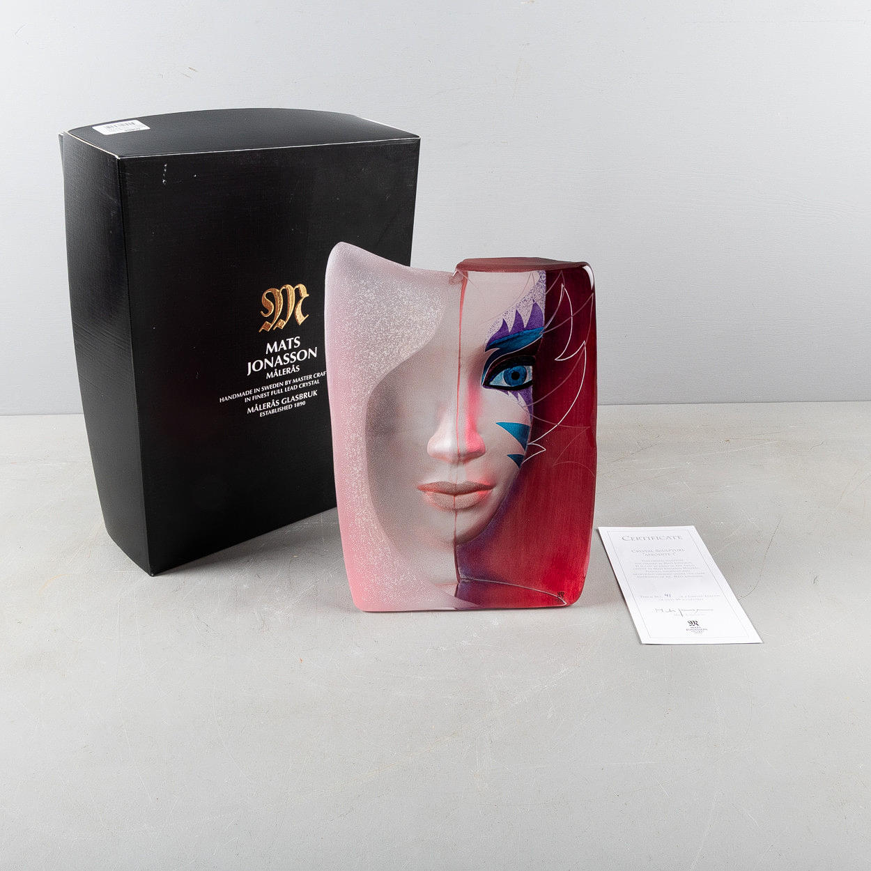 MATS JONASSON. Glass sculpture “Afrodite I” Målerås, signed Mats