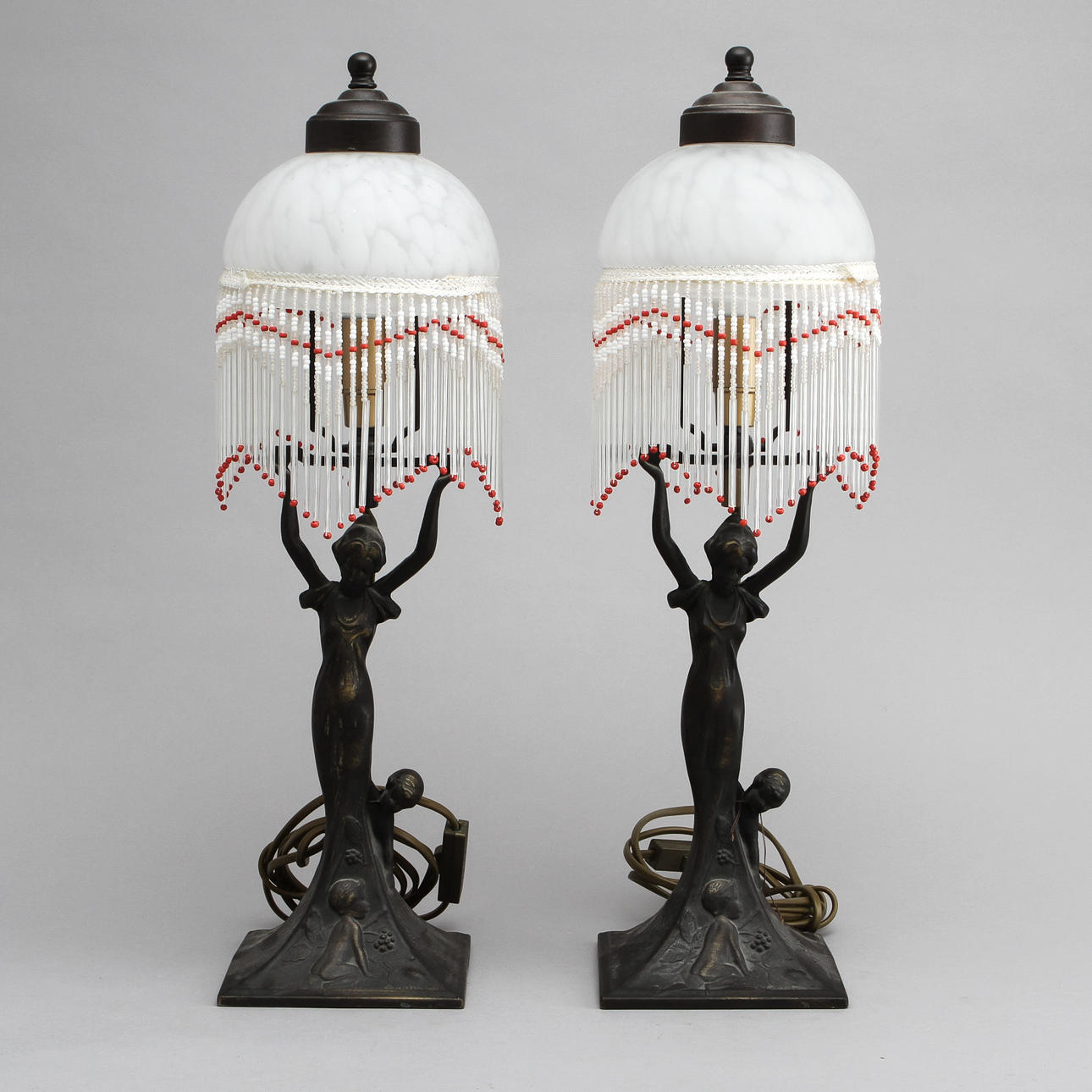 BORDSLAMPOR, 1 par, jugendstil.