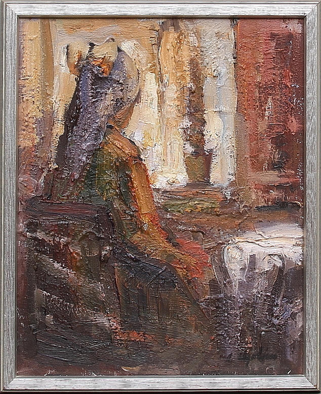 RENZO UGOLINI. olja på duk, signerad.