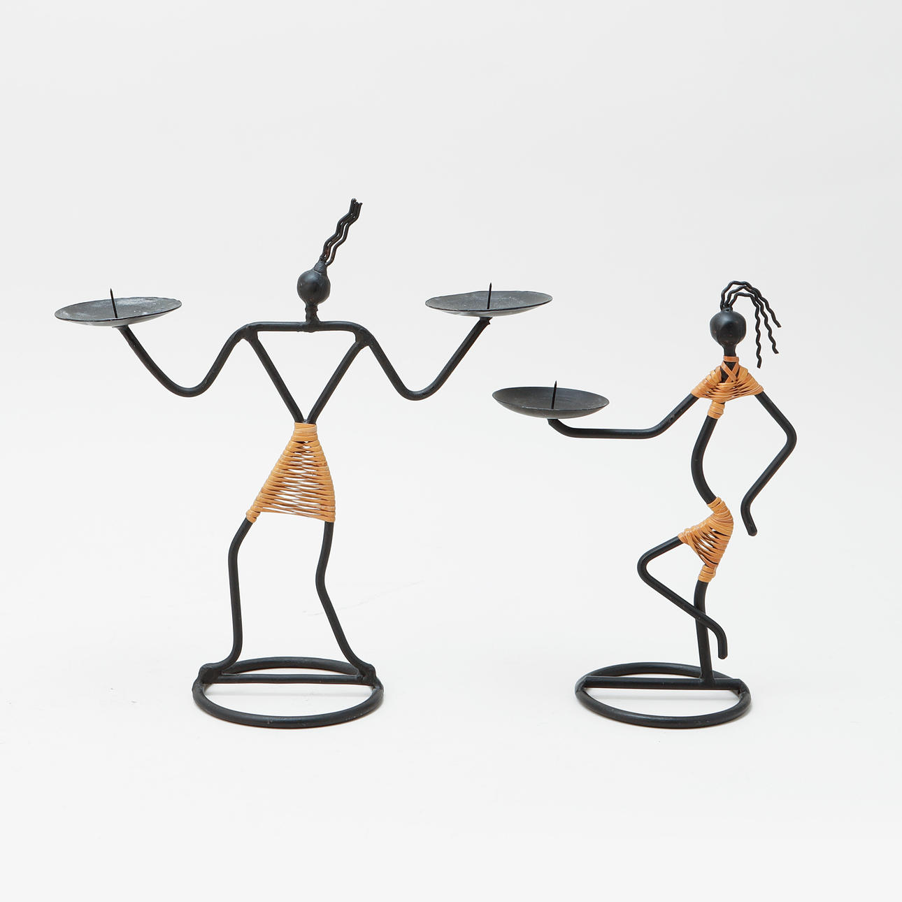 BROR BONFILS. Candlesticks, 2 pieces, wrought.