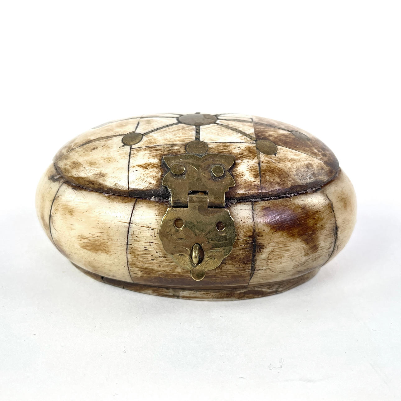 LOCKSASK, horn with bronze inlay.