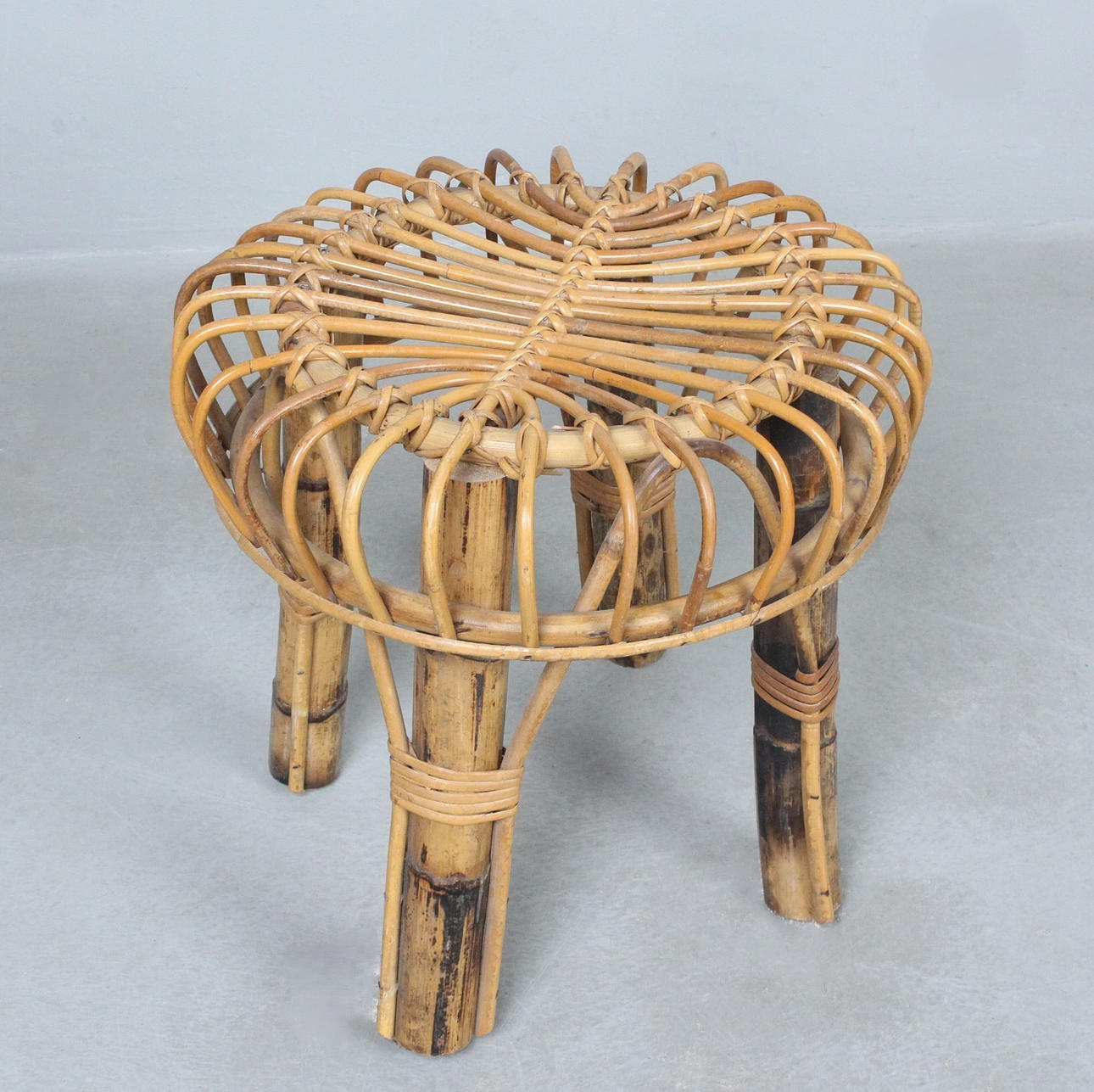 FRANCO ALBINI. Bambu- och rottingpall.