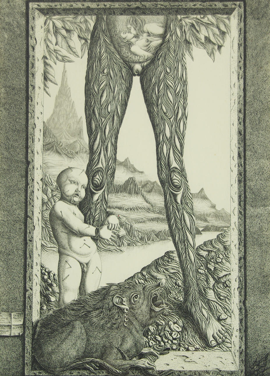 JÖRGEN BOBERG. Kvinnokomposition, etsning, signerad J. Boberg.