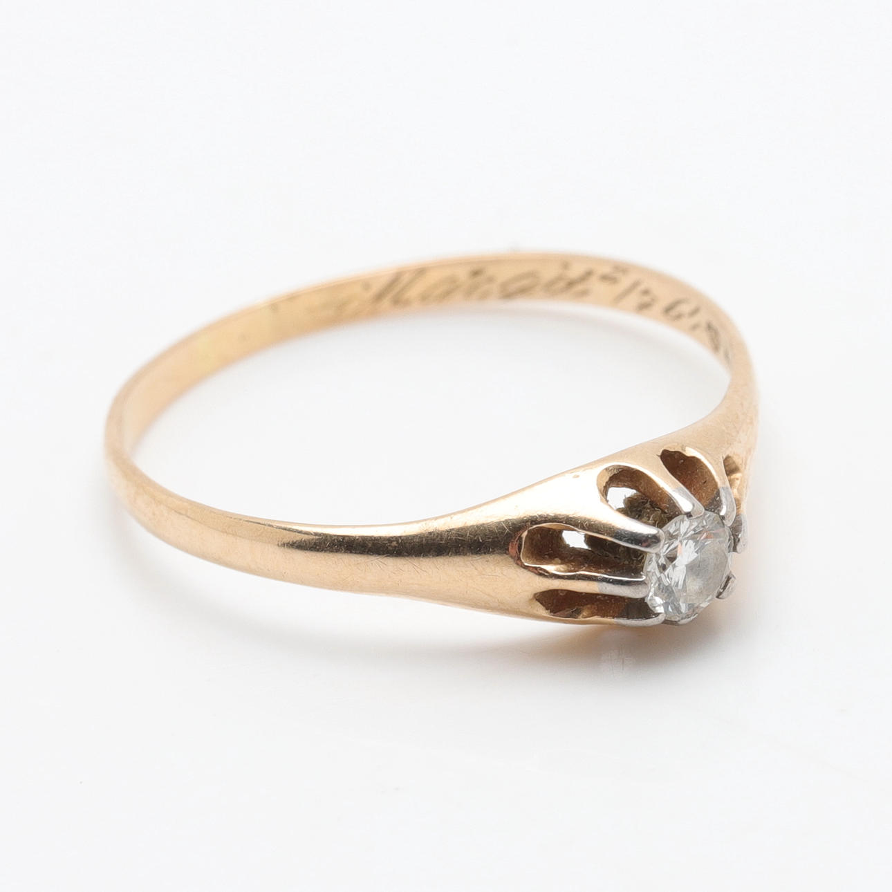 RING, 18k gold, diamond, total weight approx 2.08g.