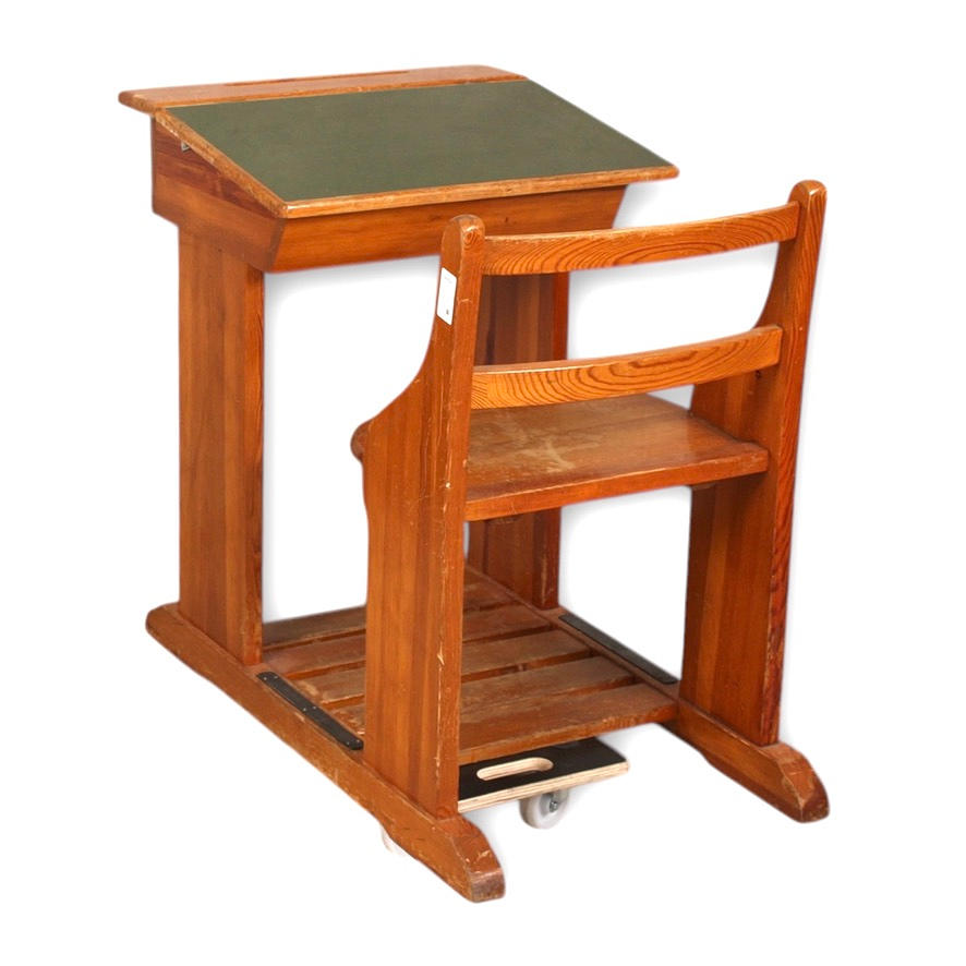 A 20th century school bench.