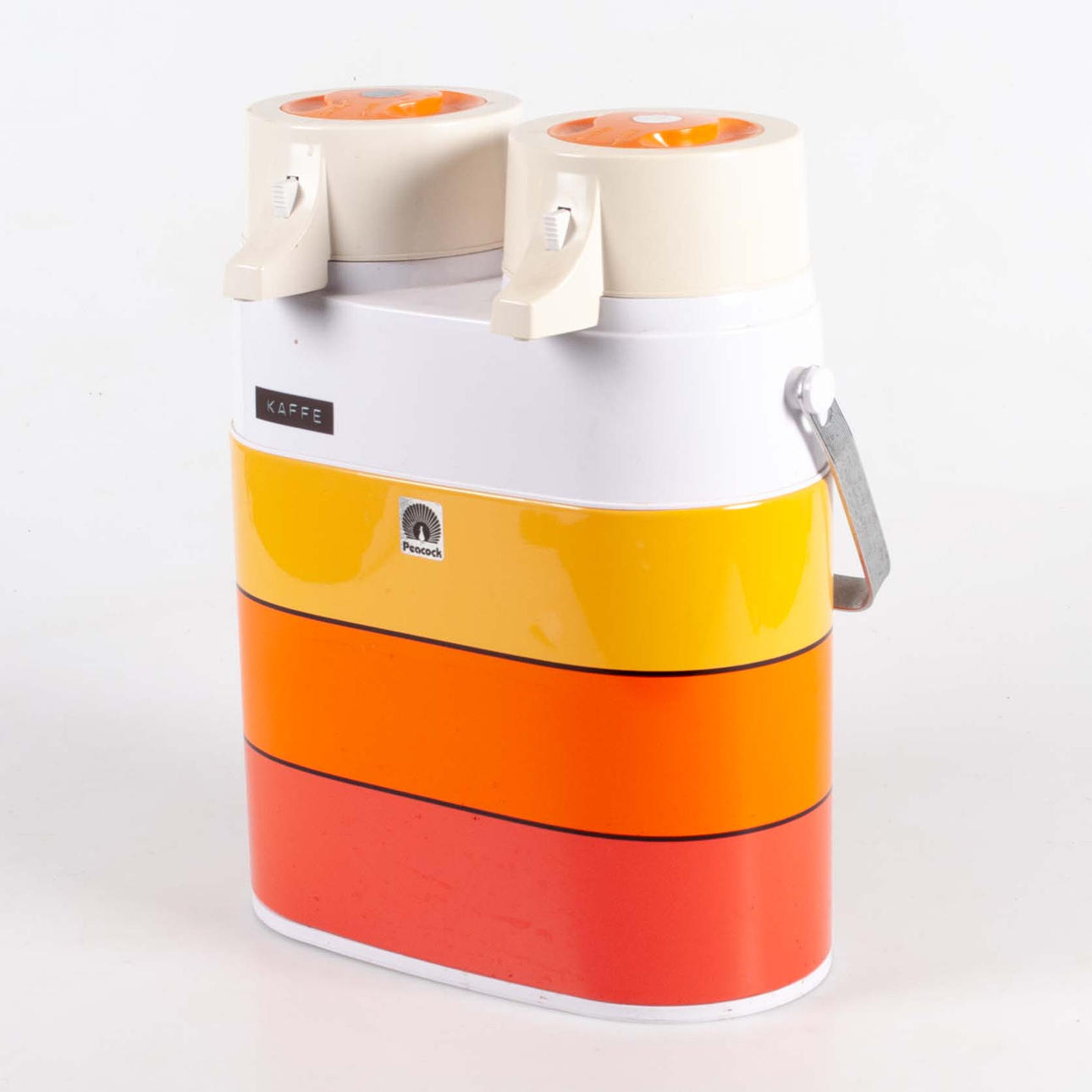 KAFFE/TETERMOS dubbel, peacock, 1970-tal.
