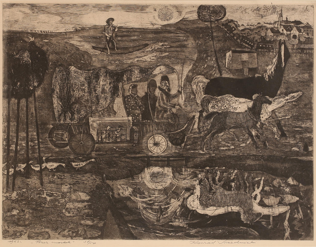 KONRAD SREDNICKI. Etching, signed 38/50.