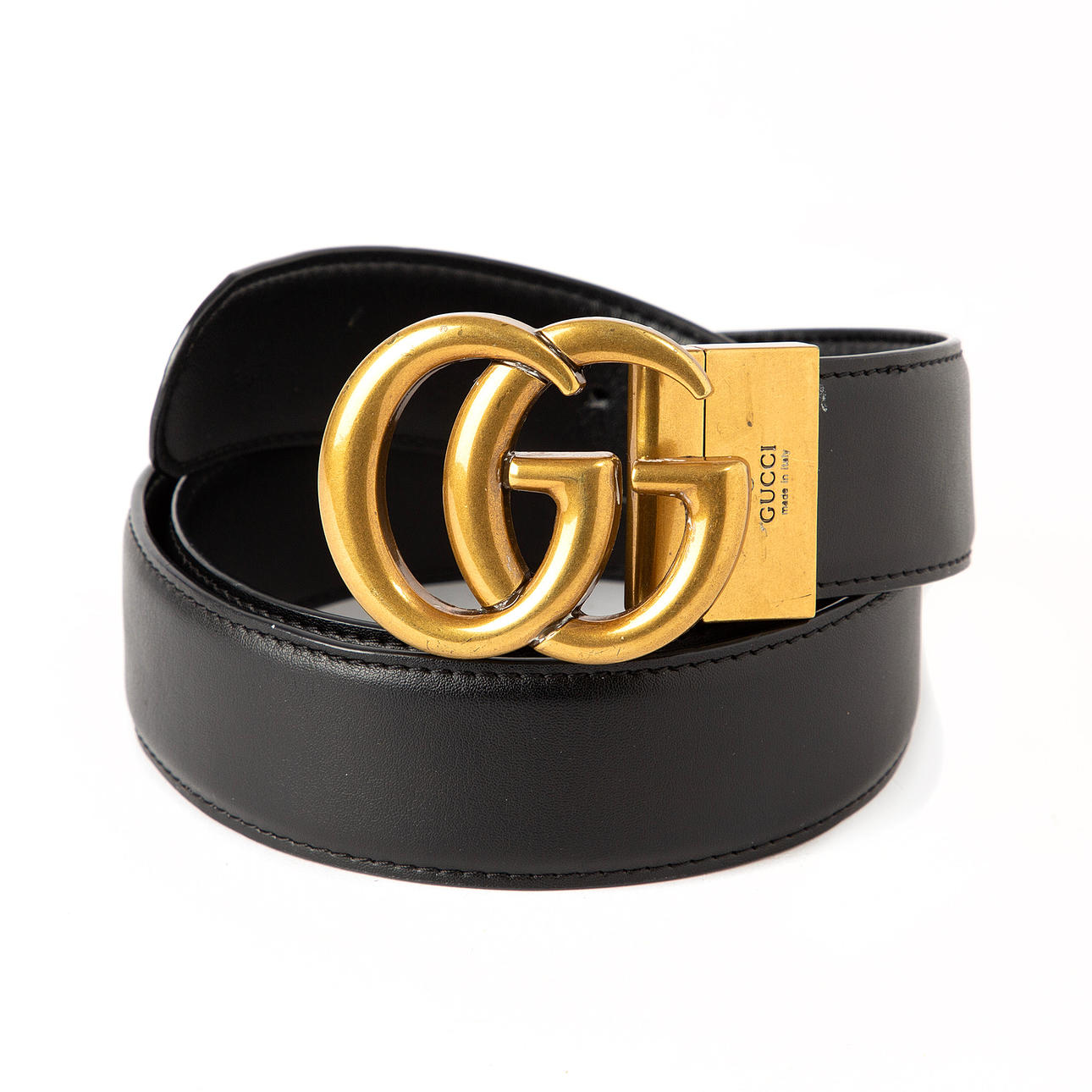 GUCCI. Bälte, "GG Marmont Wide", läder.