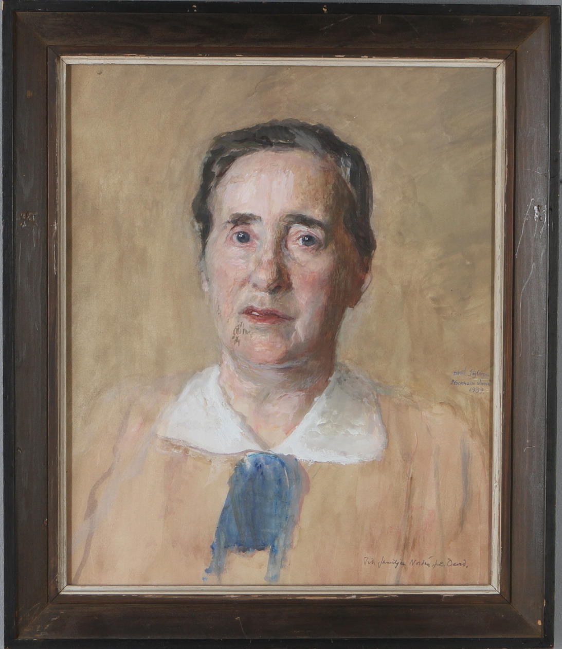 DAVID TÄGTSTRÖM. Porträtt, blandteknik, signerad och daterad 1939.