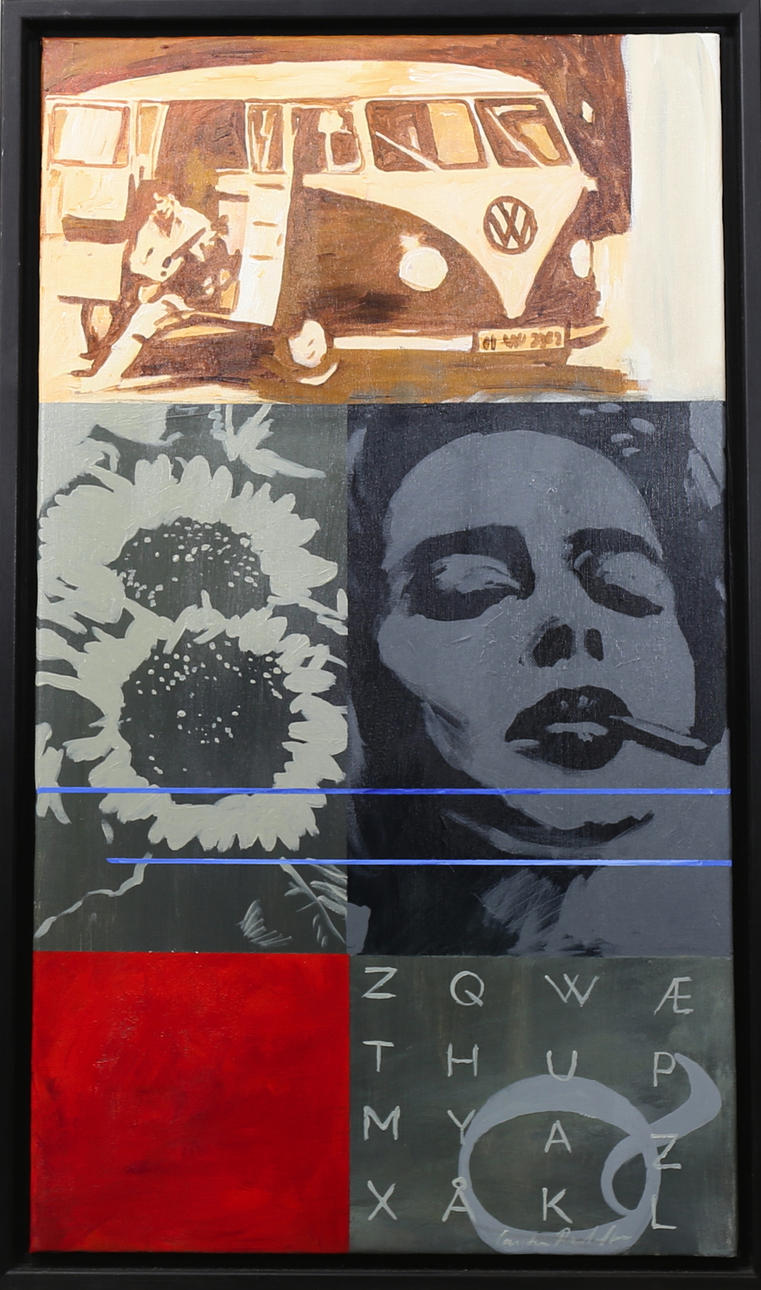 OIDENTIFIERAD KONSTNÄR. Komposition, akryl på duk, möjligen signerad Carsten Rudberg.