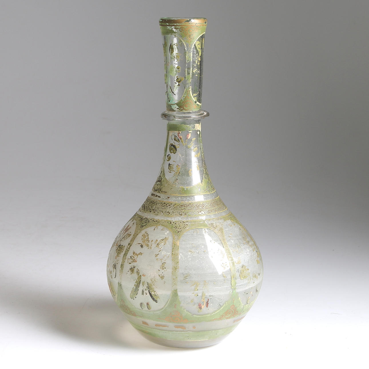 KARAFF/FLASKA, glas, sannolikt medelhavsregionen. 1800-tal.