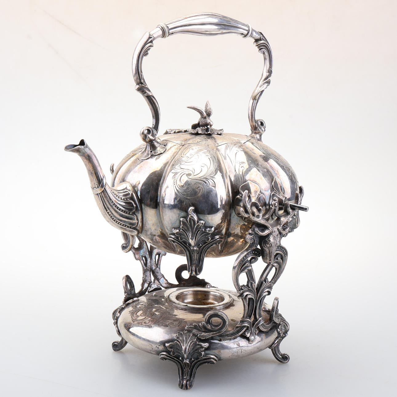 TETERA en RECHAUD, plata niquelada.