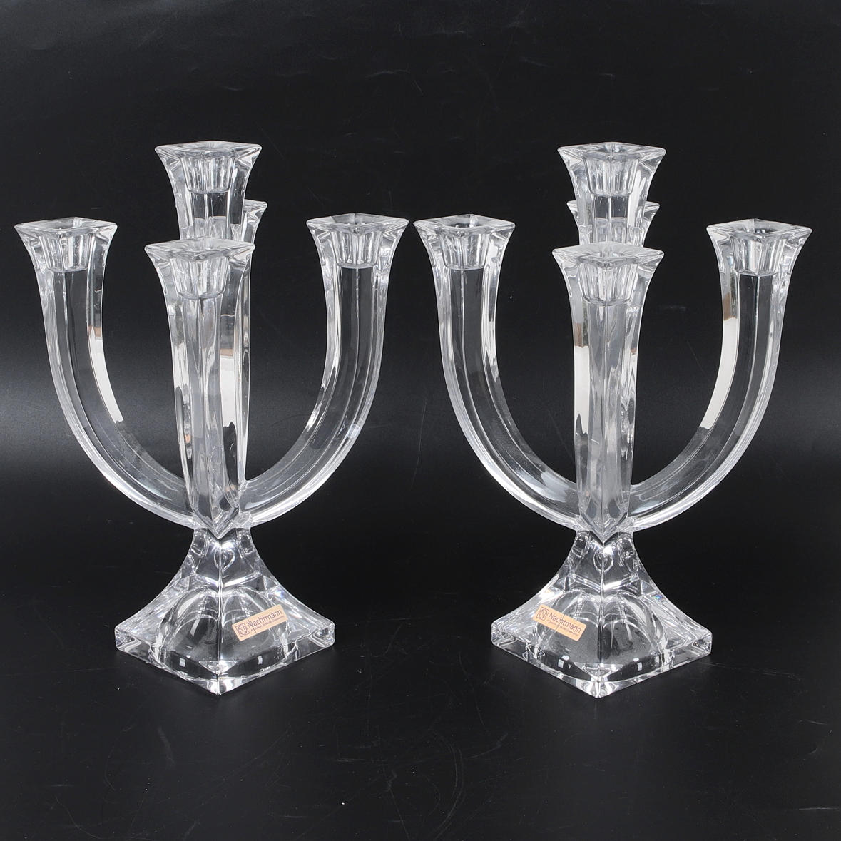 Ein Paar Kristall-Kronleuchter, Nachtmann.