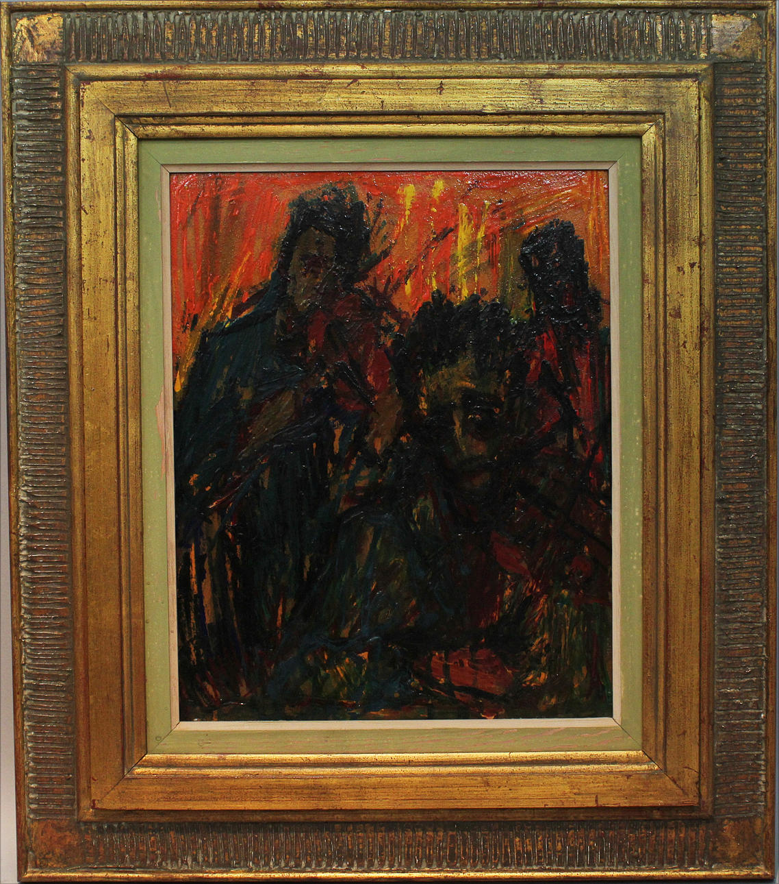 OWE WESSBOHN. Spelmän. Olja på pannå. Signerad Wess.