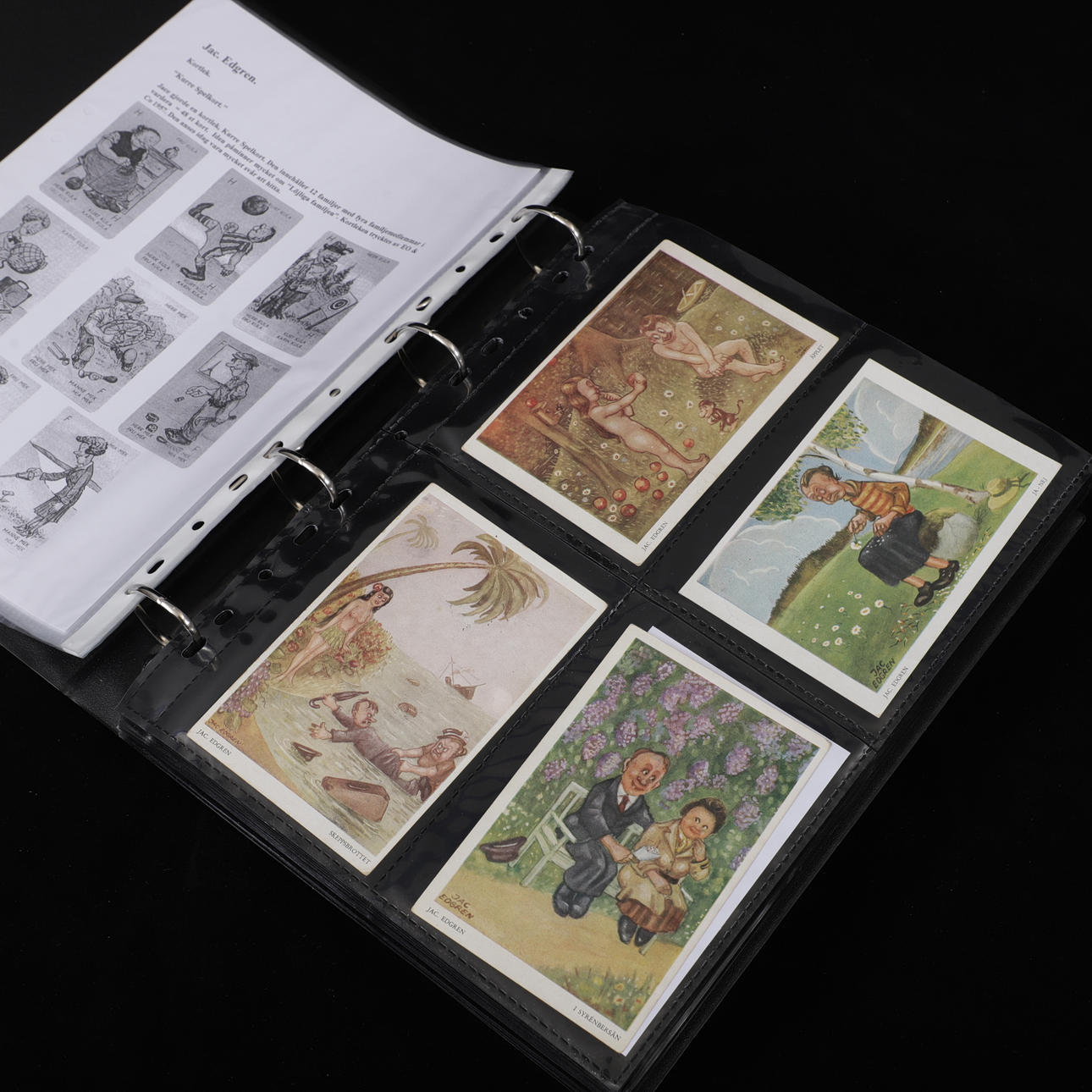 JAC EDGREN, postkortsamling, 20. århundrede.