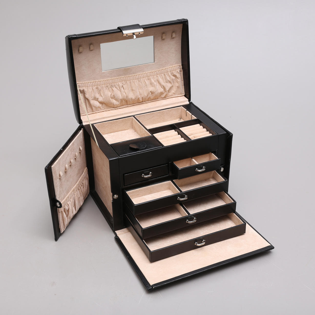 SMYKKESKRIN, sort læder, RS design.