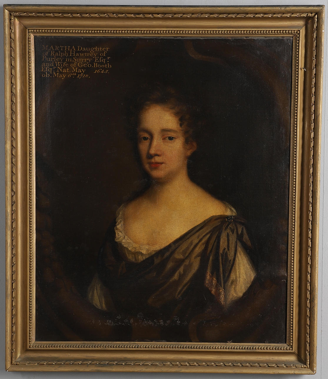 MARY BEALE (1633-1699). PORTRAIT OF MARTHA HAWTREY (1645-1718).