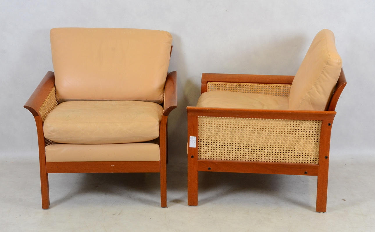 FÅTÖLER, 1-par, "Rotang", Arne Norell, 1900-talets andra hälft.