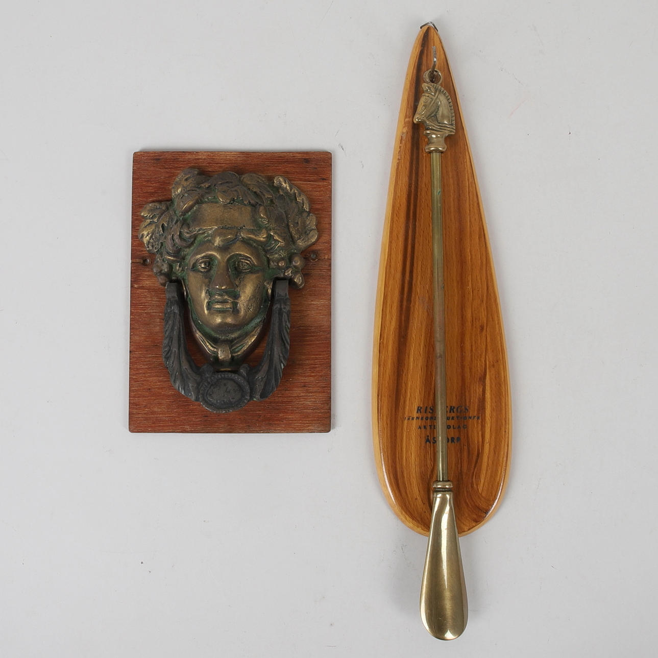 DØRKLEMME & SKOHORN, messing & træ.