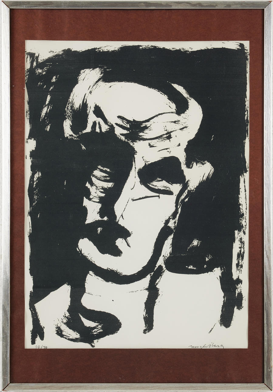 BENGT ÅBERG. The Devil, lithograph, signed EA edition.