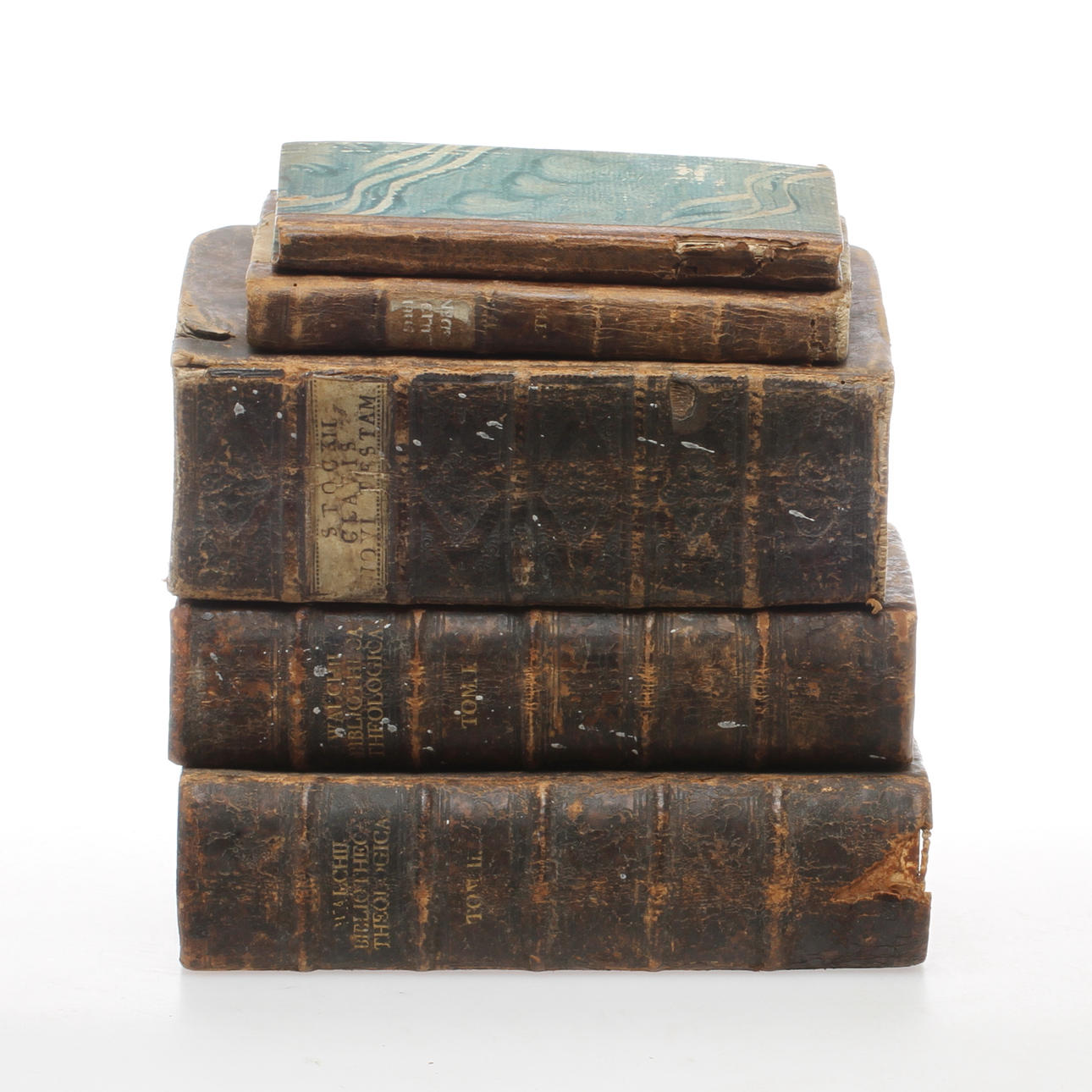 BÖCKER, 5 st, bland annat "Bibliotheca Theologica Selecta Litterariis Adnotationibus", Io. Georgii Walchii, 1757-1758, "Clavis Linguae Sanctae Novi Testamenti", Christianus Stockius, 1743.
