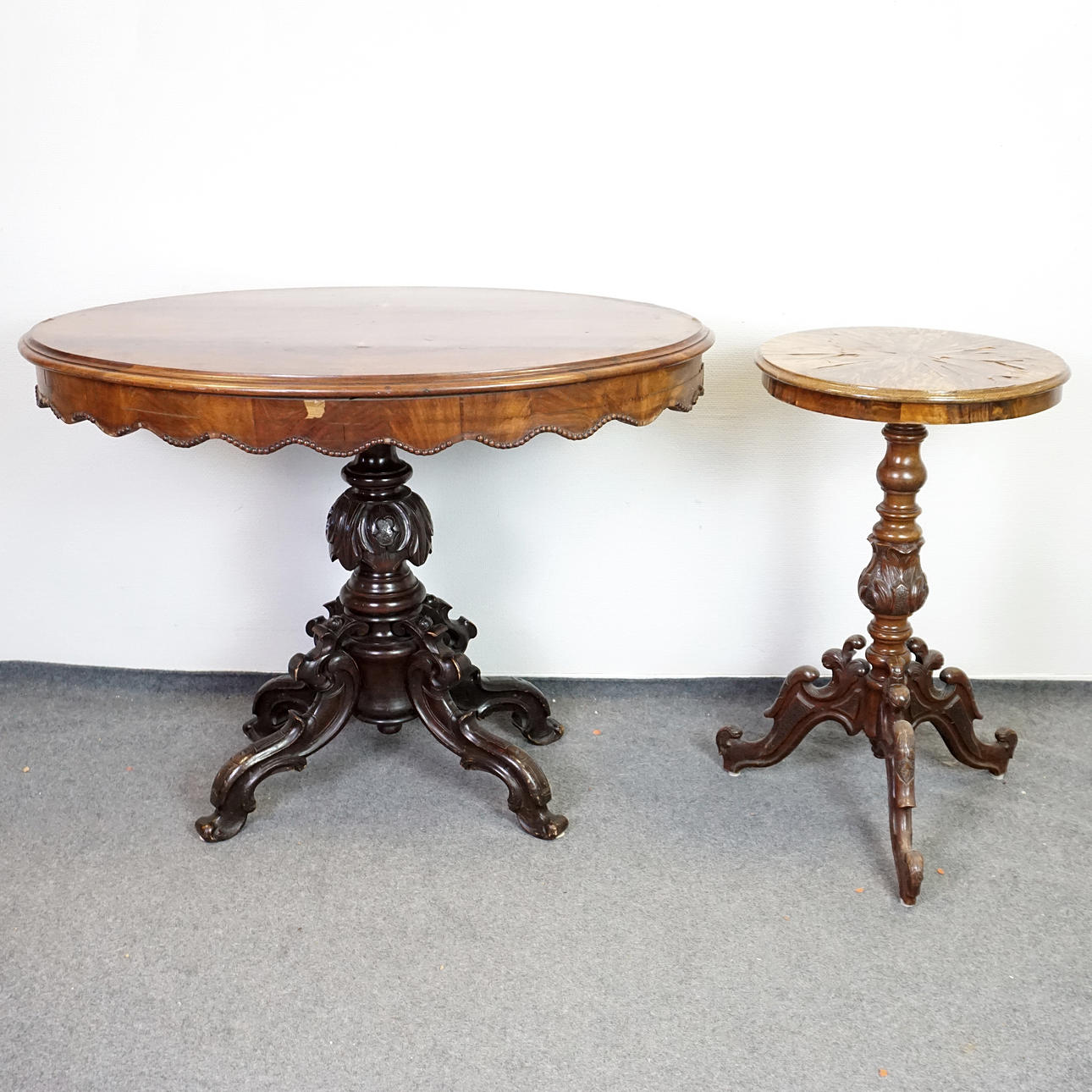 PILLAR TABLE, 2 pcs, wood, renovation object. Furniture - Tables ...
