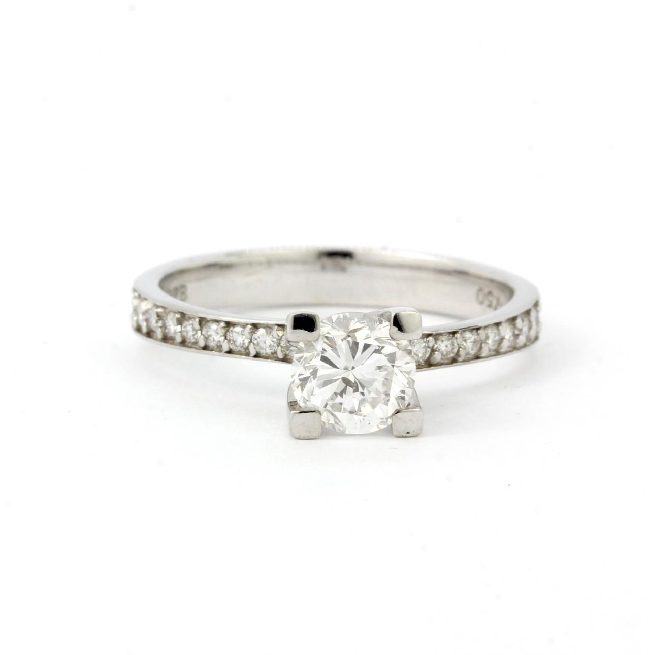 18CT VITGULD DIAMANT SOLITÄRRING.