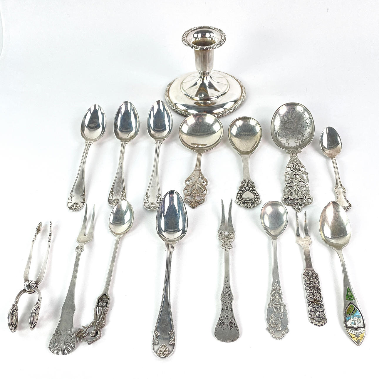 PARTI SILVER, cubiertos, candelabro, 16 piezas.
