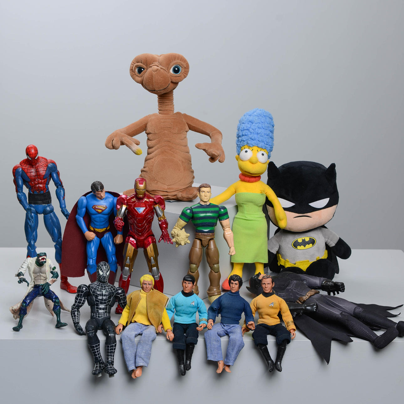 ACTIONFIGURER 14 st, Batman, Superman, Spiderman, StarTrek mfl.