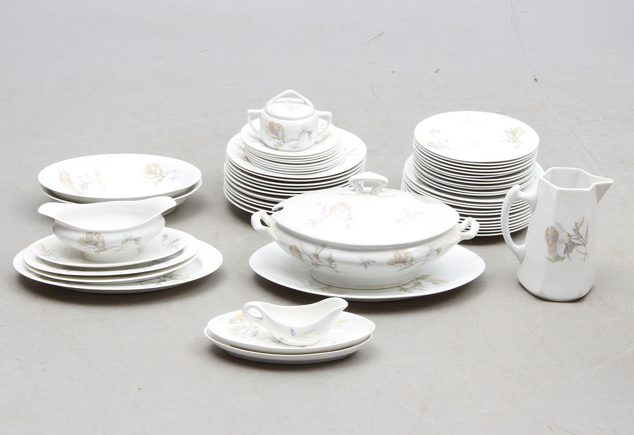 MATSERVISDELAR, 56 delar, porslin, jugend, Rörstrand, tidigt 1900-tal.