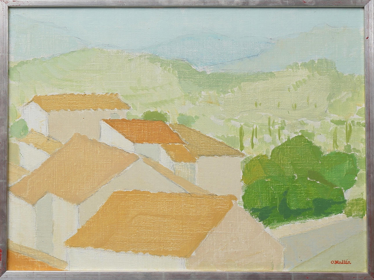 OLLE HALLÉN. Nära Sonnino, olja på duk, signerad O Hallen.