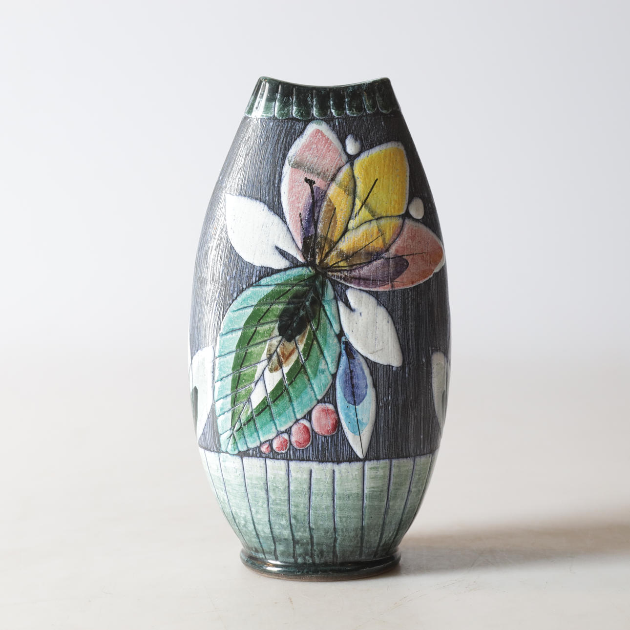 A ceramic vase, Tilgmans, signed ML, 20th century.
