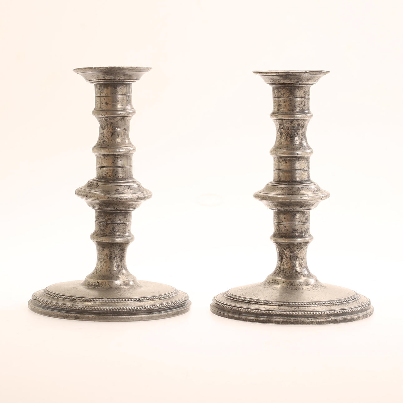 Candlesticks, 2 pieces, pewter, France.