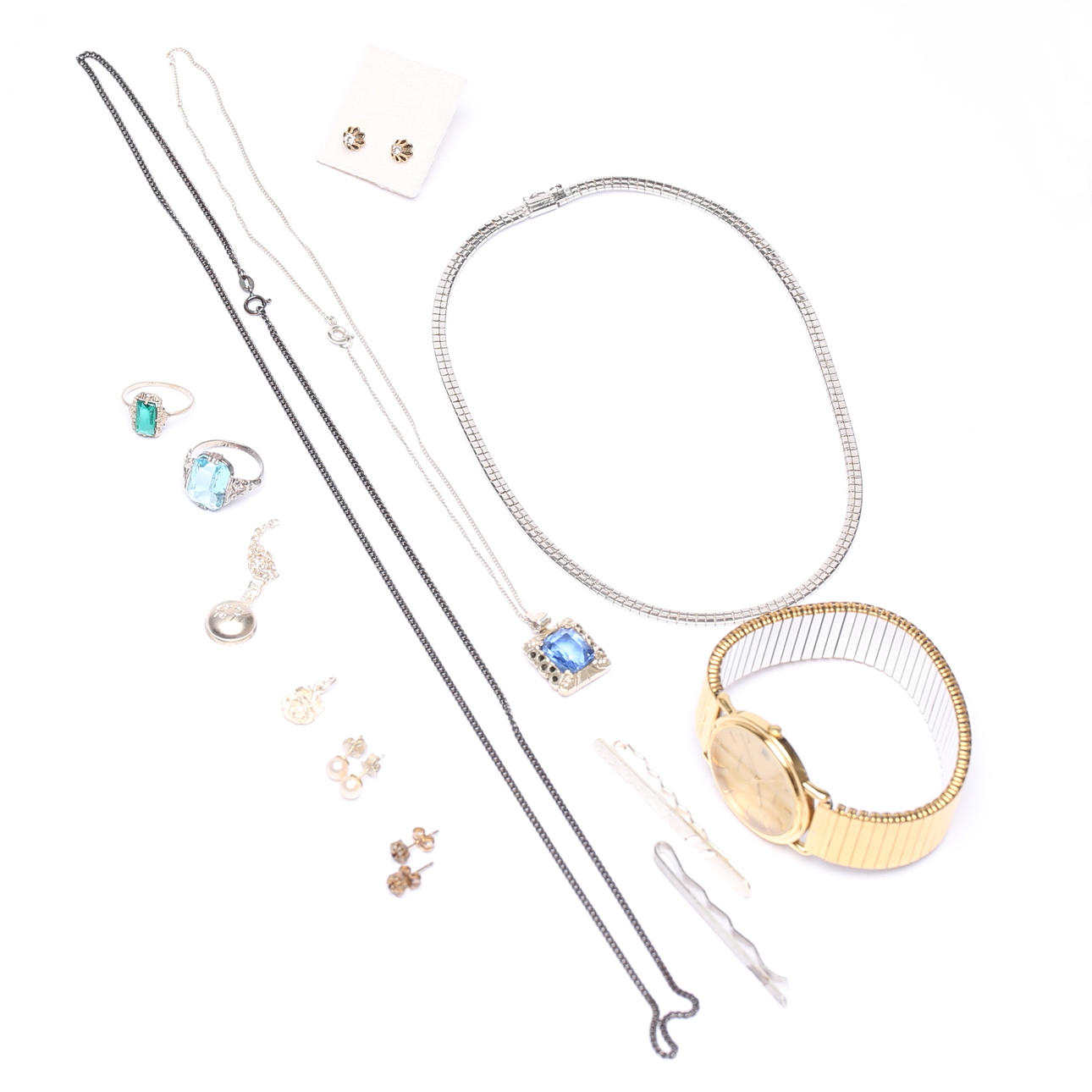 SMYCKEN, silver och armbandsur.