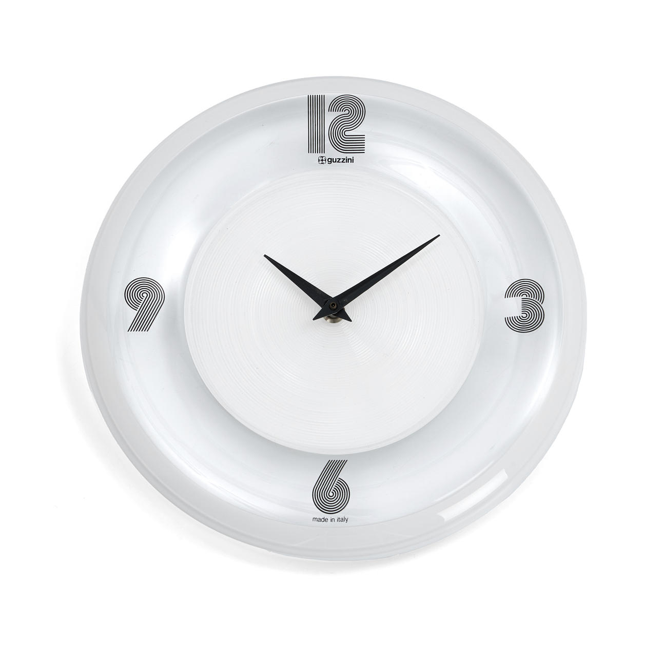 GUZZINI. A plastic wall clock, Italy, 1980s.