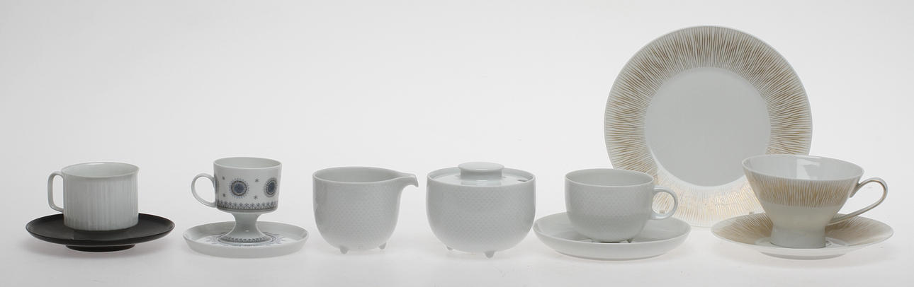 DIVERSE TE- OCH KAFFEGODS, 22 delar, porslin, Rosenthal, mestadels Tapio Wirkkala.