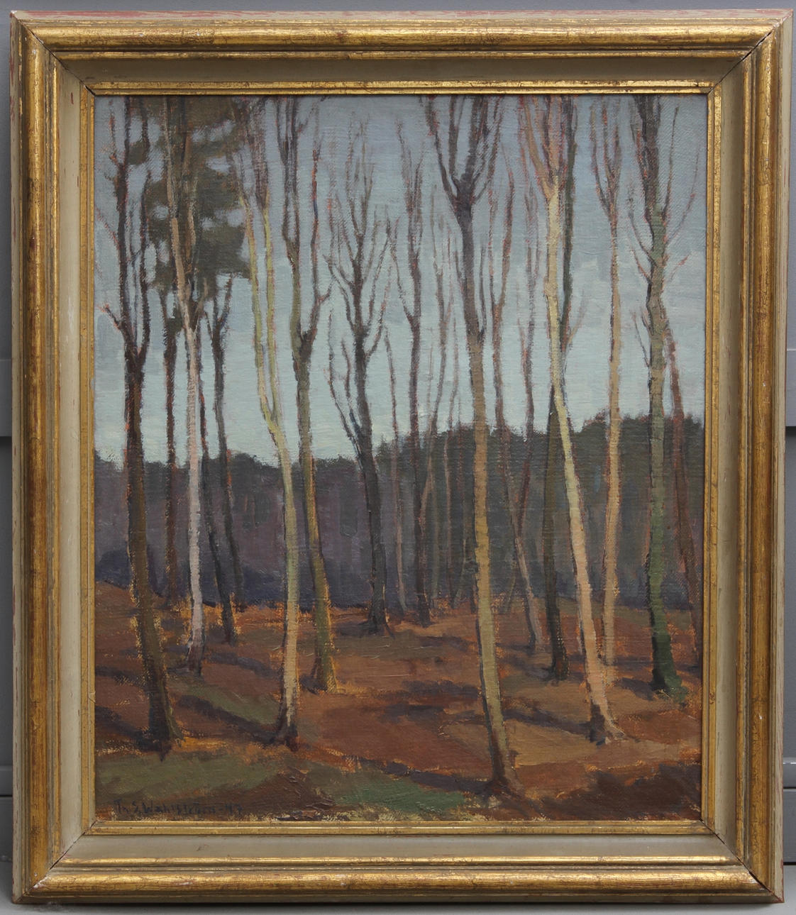 THURE SIGURD WAHLSTRÖM. Skogsparti, olja på duk, signerad samt daterad -47.