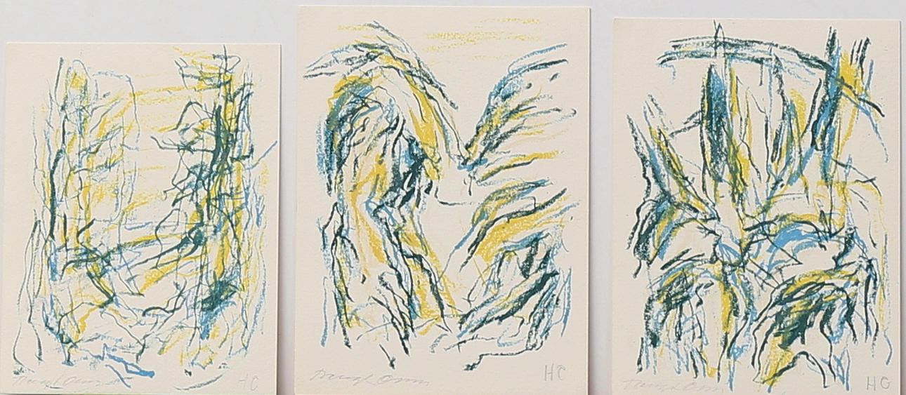 BENGT OLSSON. Parti konst, 3 delar, färglitografier, signerade och numrerade HC.